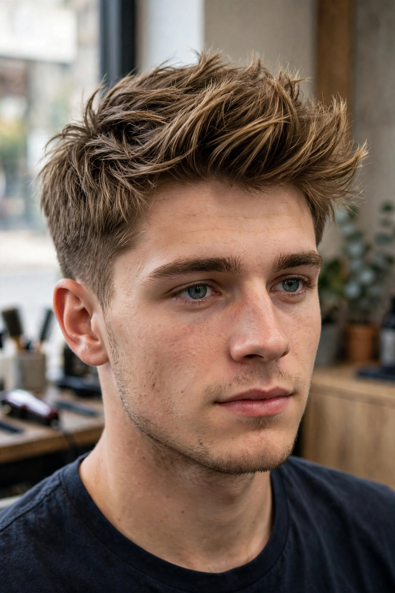 Precision scissor cut textured quiff